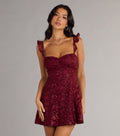 Stroll The Garden Butterfly Lace A-Line Mini Dress