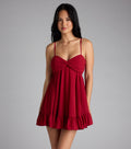 Perfectly Pretty Tie Back Chiffon Babydoll Dress
