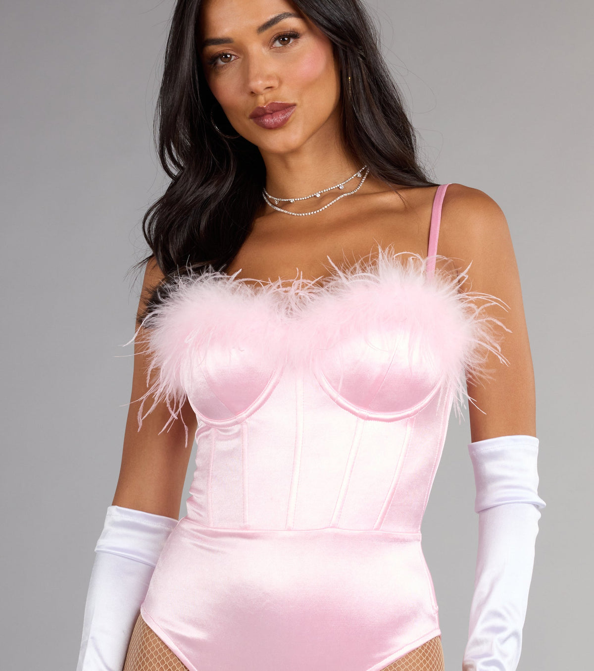 Iconic Bunny Satin Corset Bodysuit