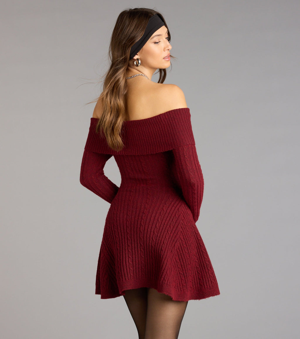 Wrapped Up Cute Off-The-Shoulder Dress