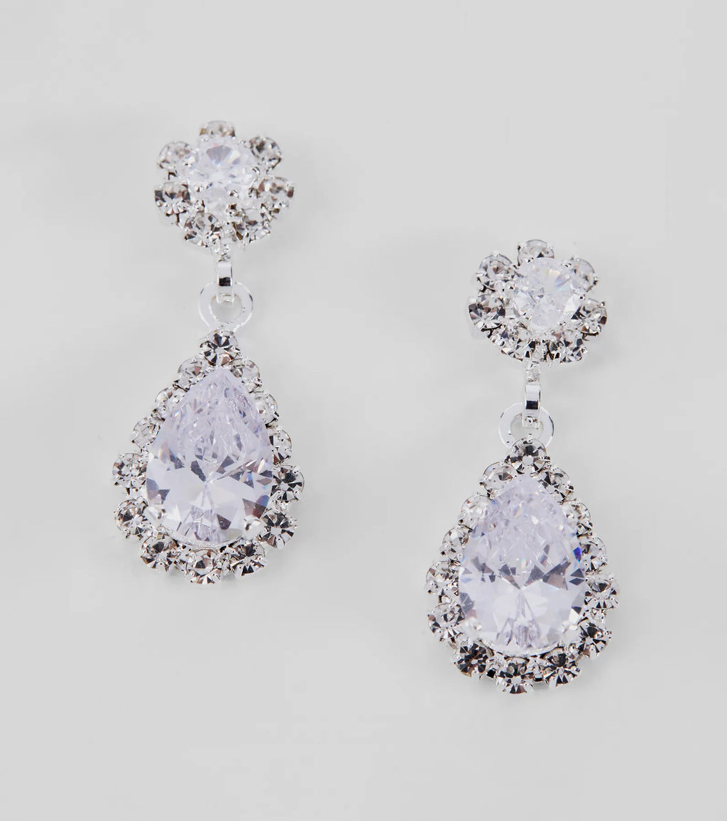 Endless Glam Rhinestone Collar And Earrings Set