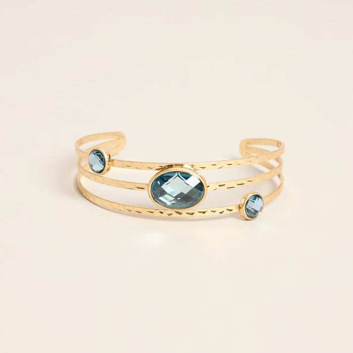 Gem Theory Faceted Stone Cuff Bracelet