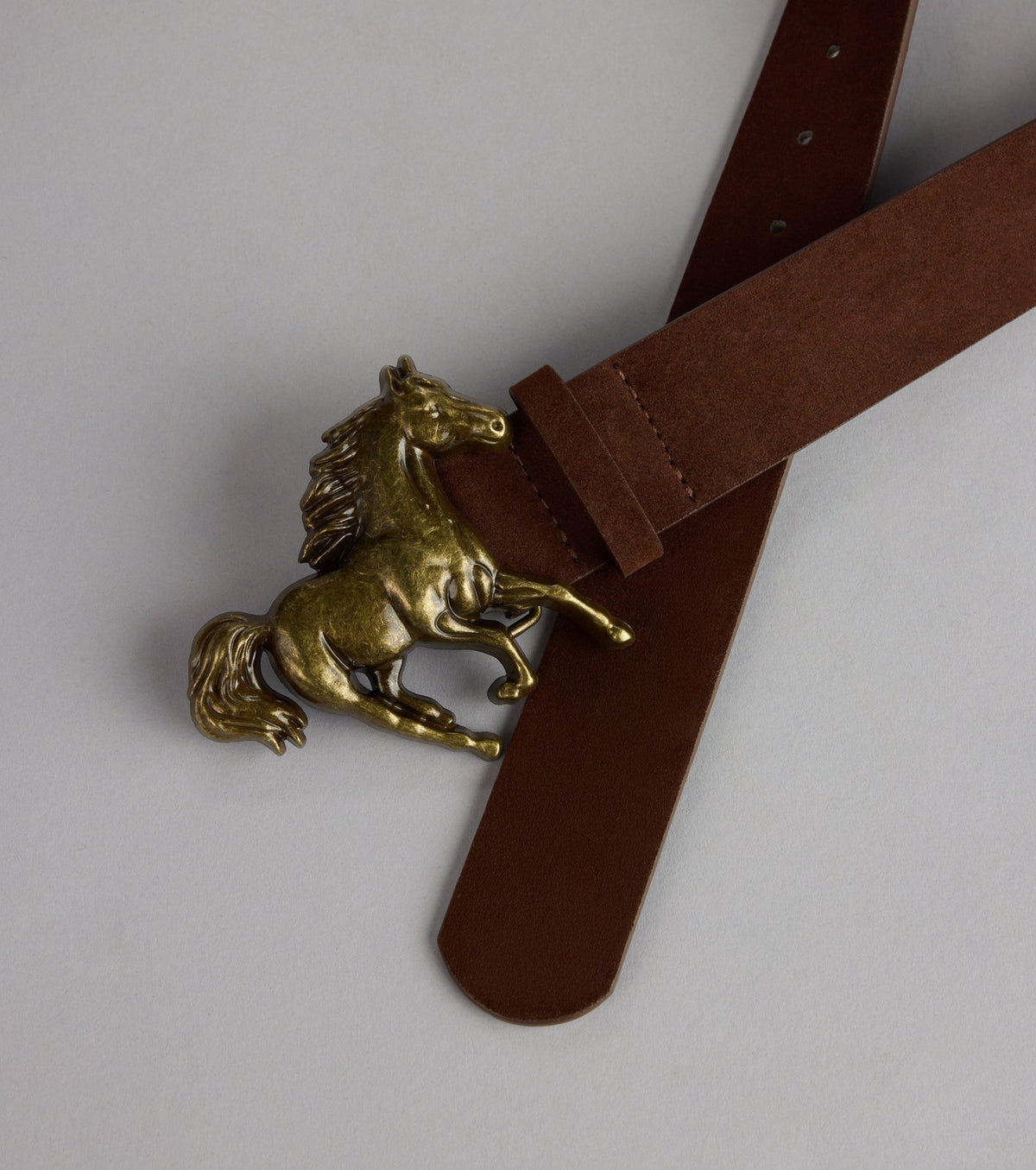 Frontier Flair Faux Suede Horse Buckle Belt