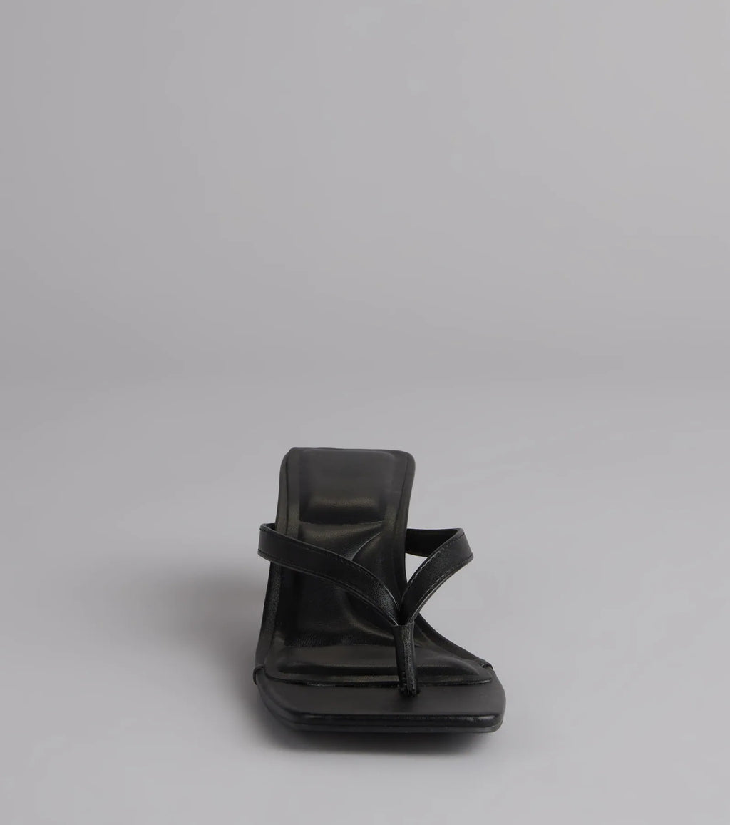 Feeling Chic Thong Square Toe Heels