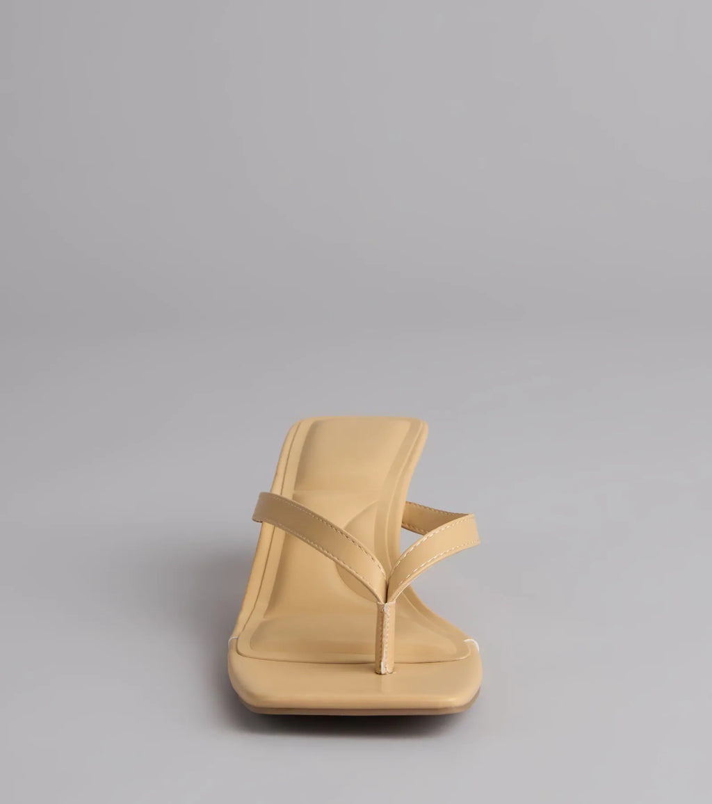 Feeling Chic Thong Square Toe Heels