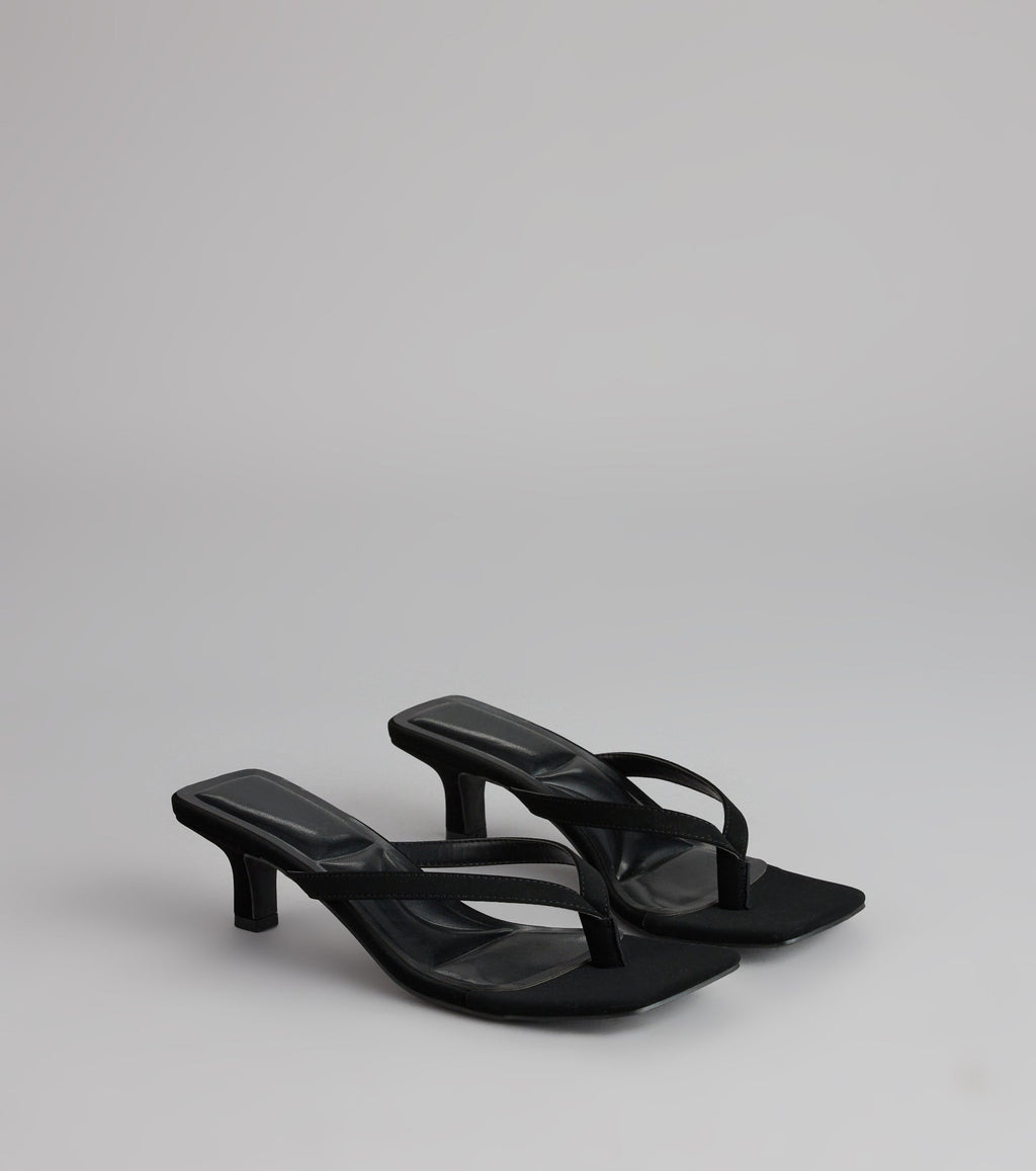 Feeling Chic Thong Square Toe Heels