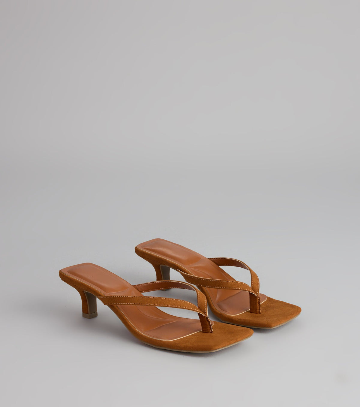 Feeling Chic Thong Square Toe Heels