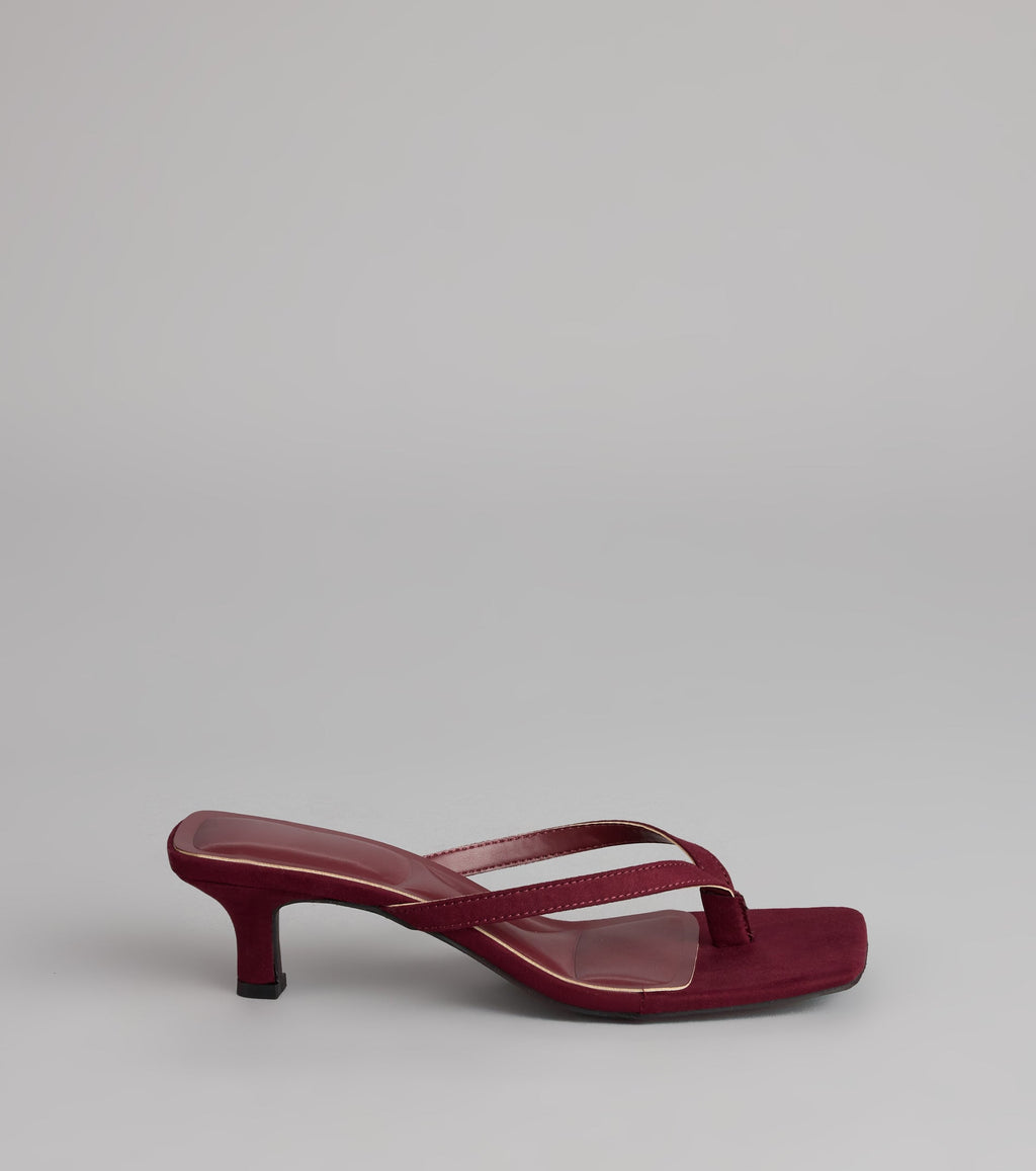 Feeling Chic Thong Square Toe Heels