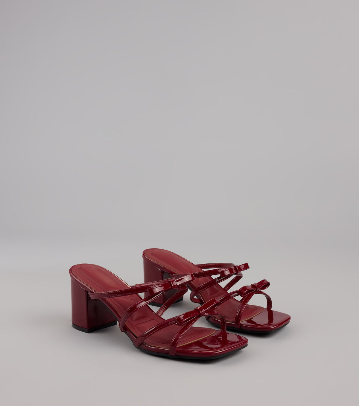 All Day Cute Bow Strap Block Heel Mules