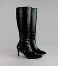 Sleek Stance Faux Leather Stiletto Boots